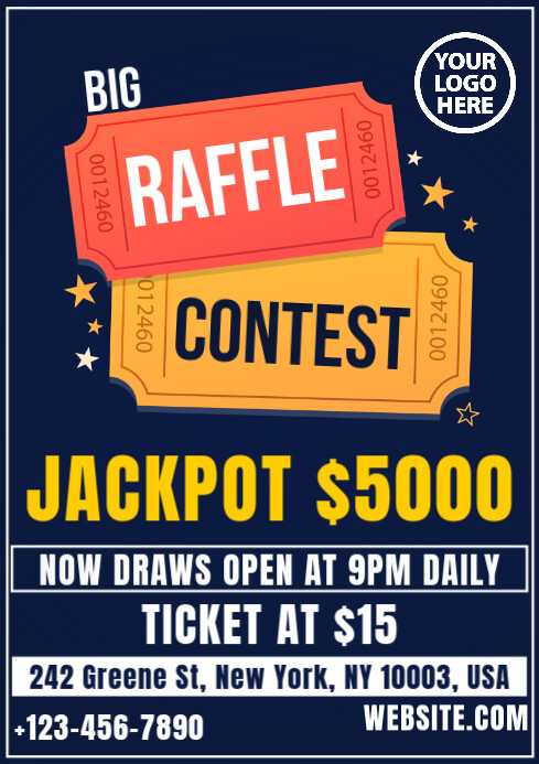 Raffle ticket contest invitation poster flyer template | PosterMyWall