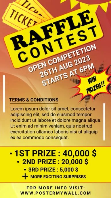 Tv Raffle Post Raffle Ticket Contest post Template | PosterMyWall