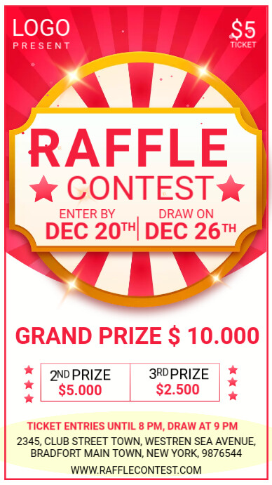 Free Raffle Post Raffle Ticket Contest post Template | PosterMyWall