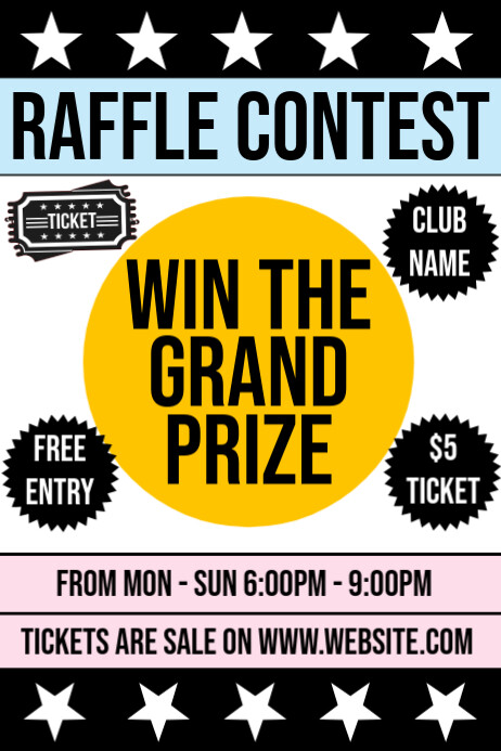 Generic Raffle Poster Raffle Ticket contest poster flyer Template | PosterMyWall