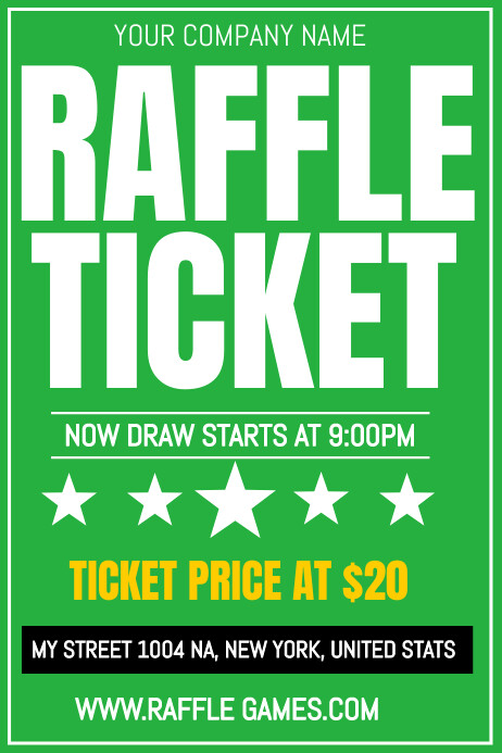 Raffle Ticket Contest Poster Flyer Editable P Template | PosterMyWall