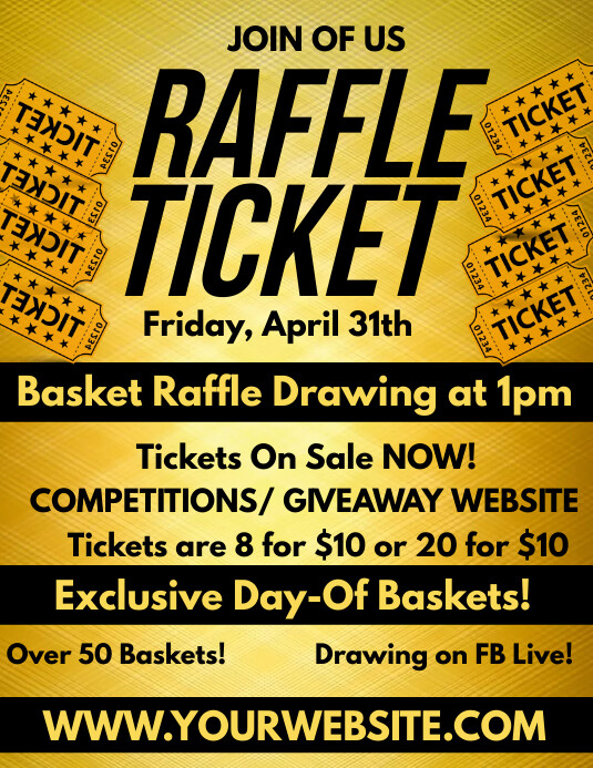 Word Raffle Letters RAFFLE TICKET Template | PosterMyWall