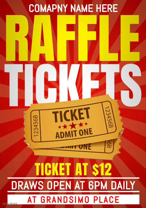 75 Raffle Tickets raffle ticket Template | PosterMyWall