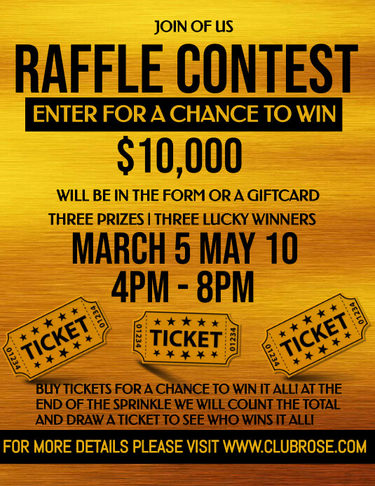 Word Raffle Letters RAFFLE TICKET Templat | PosterMyWall