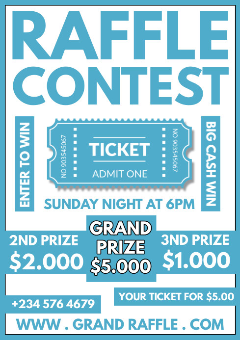 Raffle ticket A4 template