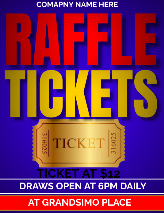 Advertisement For Raffle raffle ticket Template | PosterMyWall
