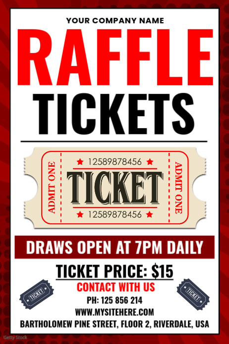 Ticket Raffle Invitations Raffle Ticket Template | PosterMyWall