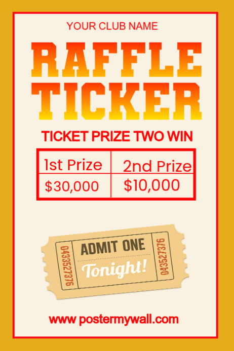 Raffle Ticket Template | PosterMyWall