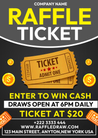 Ticket Raffle Lettering raffle ticket Template | PosterMyWall