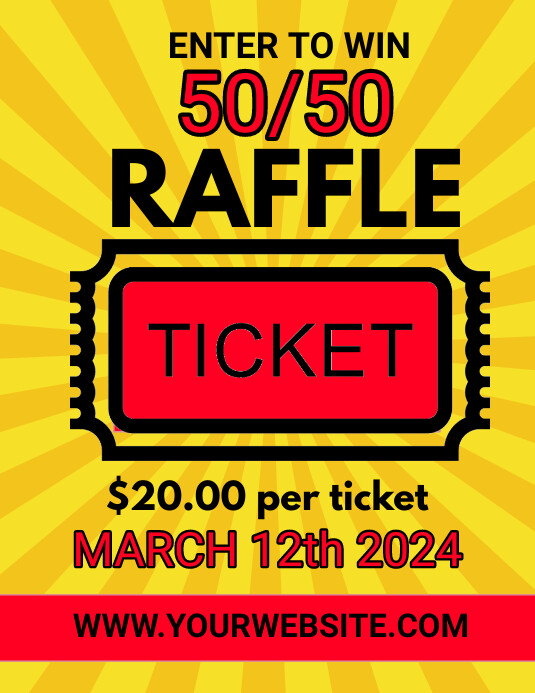 RAFFLE TICKET Ulotka (US Letter) template