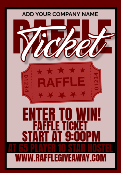 Red Raffle Ticket A5 Template | PosterMyWall