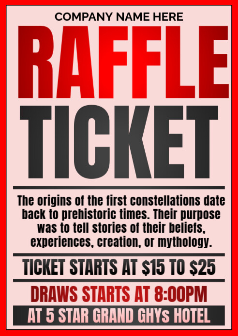 Ticket Raffle Invitations raffle ticket Template | PosterMyWall