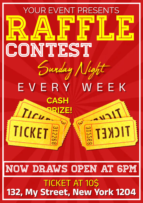 raffle ticket A2 template