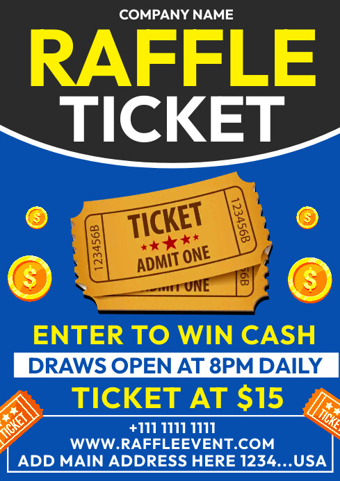 Contoh Raffle raffle ticket Templat | PosterMyWall