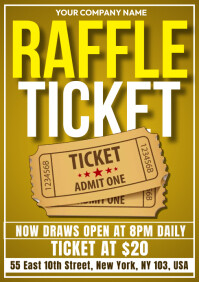 Ticket Raffle Lettering Raffle Tickets A3 Template | PosterMyWall