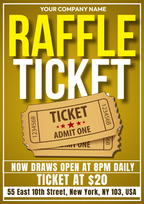 Ticket Raffle Invitations raffle ticket Template | PosterMyWall