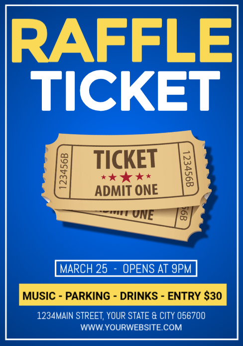 Blue Raffle Event A5 Template | PosterMyWall