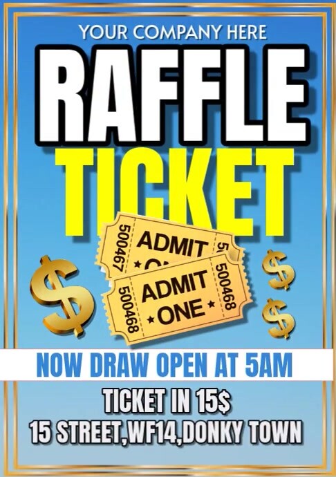 Blake Raffle Templat Raffle ticket Templat | PosterMyWall