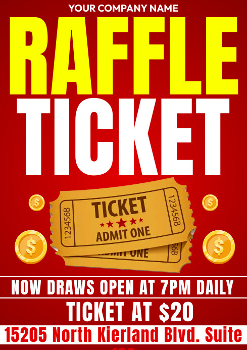 raffle ticket A4 template