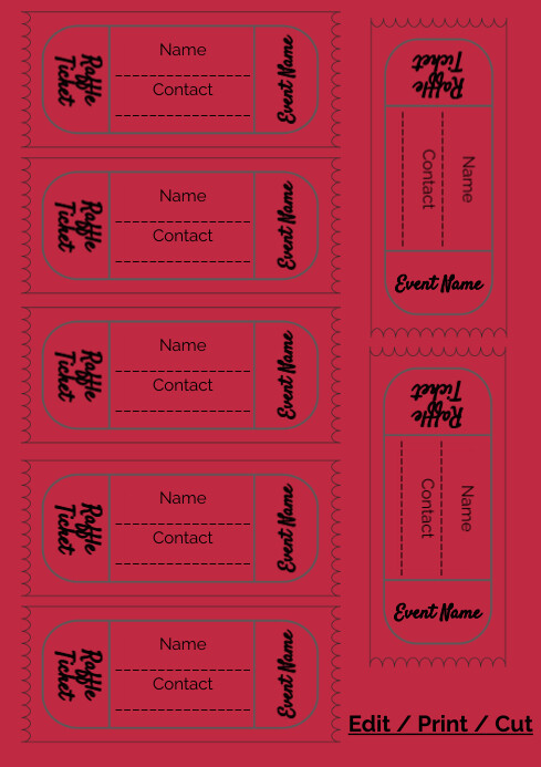 Small Tickets Raffle Ticket Template | PosterMyWall