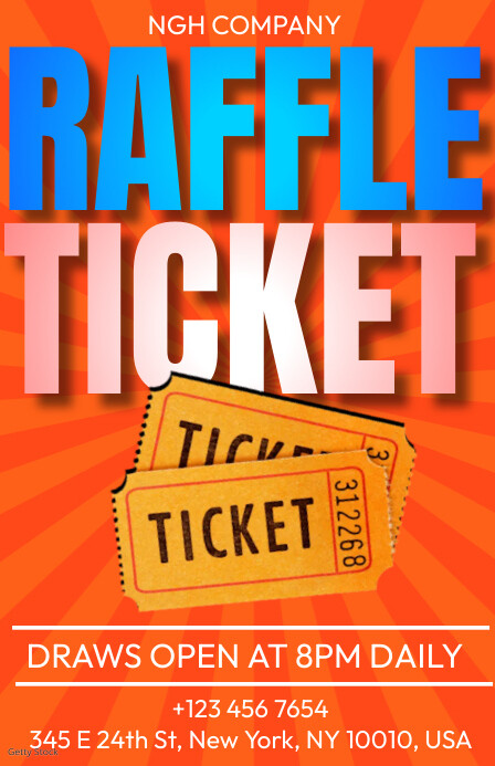 Design Raffle Tickets Horizontal Layout raffle ticket Template | PosterMyWall