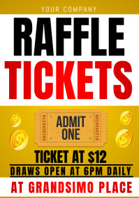 $ 1 Raffle Raffle Ticket Competition Poster Template | PosterMyWall