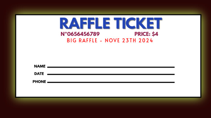 Raffle Ticket Digital Display (16:9) template