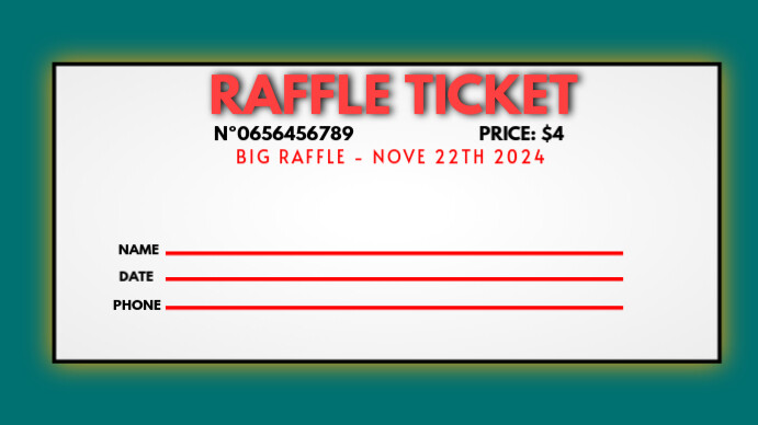 Raffle Ticket Digital Display (16:9) template