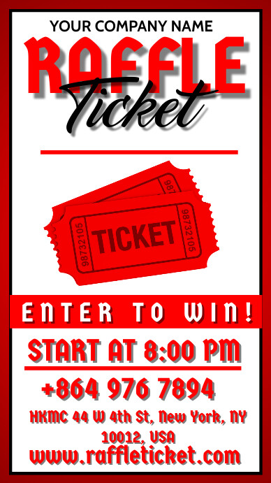 Raffle Ticket Digital Display (9:16) template