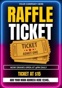 raffle ticket editable flyer poster video A4 template
