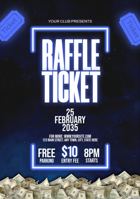 Stage Design Raffle Raffle Ticket Event A4 Template | PosterMyWall