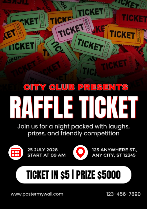 Raffle Ticket Event A4 Template | PosterMyWall