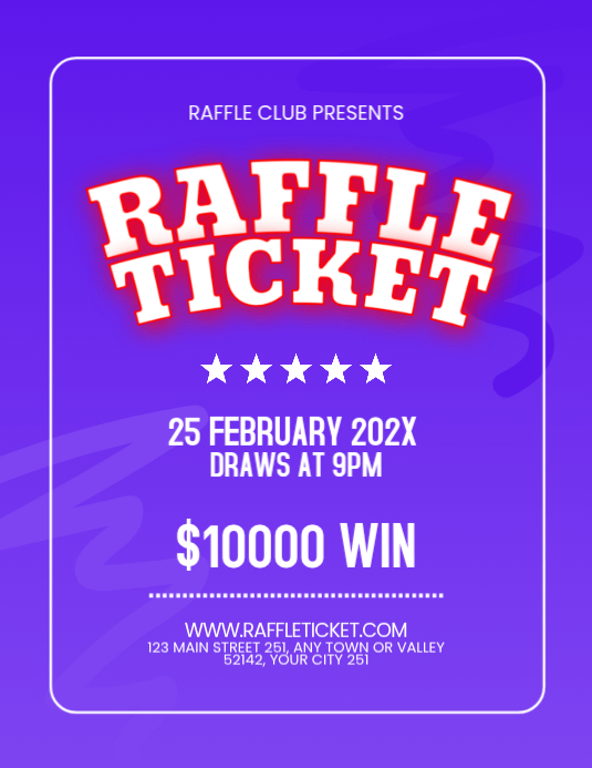 Cf Raffle Raffle ticket flyer Template | PosterMyWall