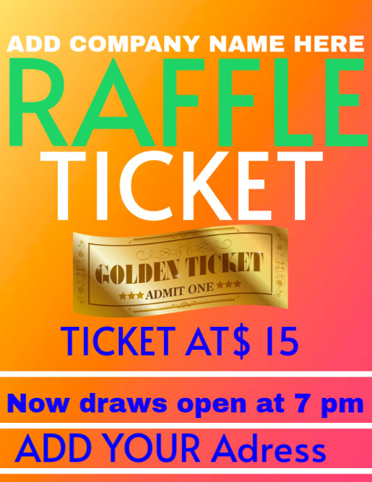 Raffle ticket flyer Volantino (US Letter) template