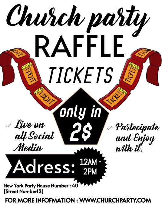 raffle ticket flyer Iflaya (Incwadi ye-US) template