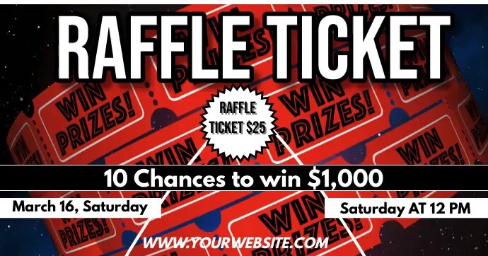 RAFFLE TICKET flyer Facebook Shared Image template