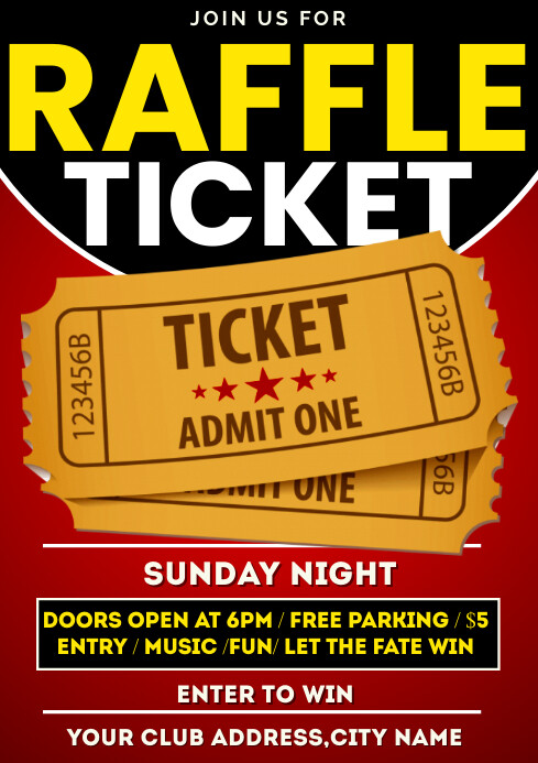 RAFFLE TICKET FLYER POSTER Template | PosterMyWall