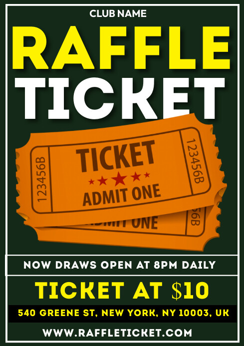 Blake Raffle Templat RAFFLE TICKET FLYER POSTER EDITABLE Templat | PosterMyWall