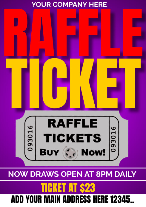 RAFFLE TICKET FLYER POSTER EDITABLE Template PosterMyWall RAFFLE TICKET FLYER POSTER EDITABLE Template PosterMyWall