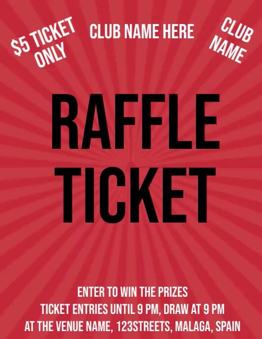 Blake Raffle Templat Raffle Ticket flyers Templat | PosterMyWall