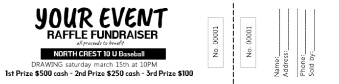 Raffle Ticket Fundraiser 2' × 8' Template | PosterMyWall