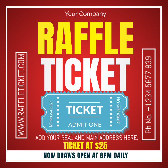 Free Raffle Post Raffle Ticket Instagram Post Template | PosterMyWall