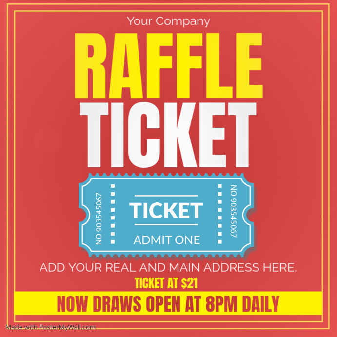 Raffle Ticket Instagram Post Template | PosterMyWall