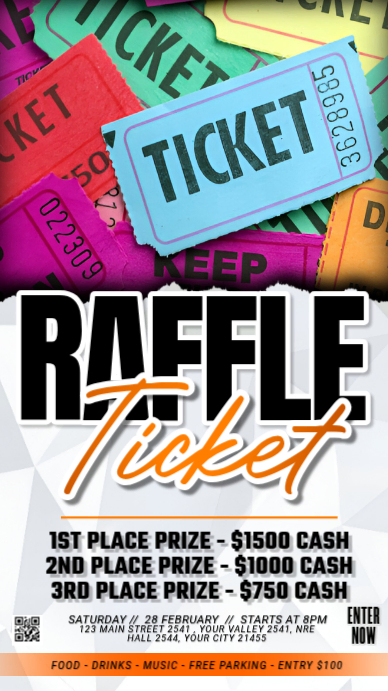 Flat Screen Raffle Raffle Ticket Instagram Story Template | PosterMyWall