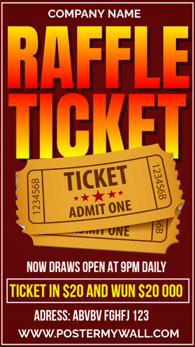 Raffle Ticket Instagram Story Template | PosterMyWall