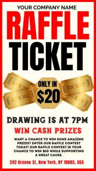 Raffle Ticket Instagram Story Poster Flyer In template
