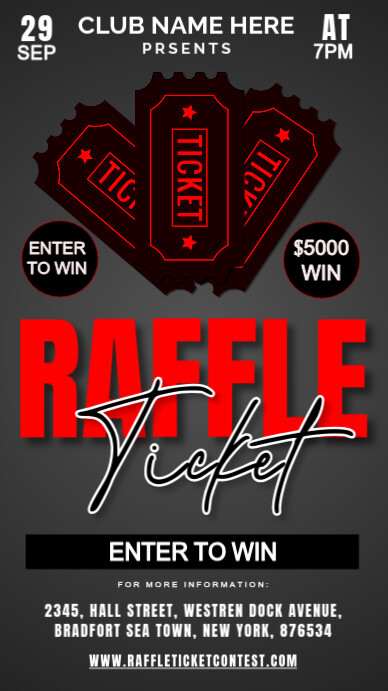 Raffle Ticket Instagram Story template design | PosterMyWall