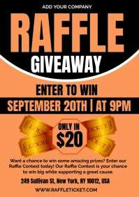 Raffle ticket poster, flyer editable A2 template