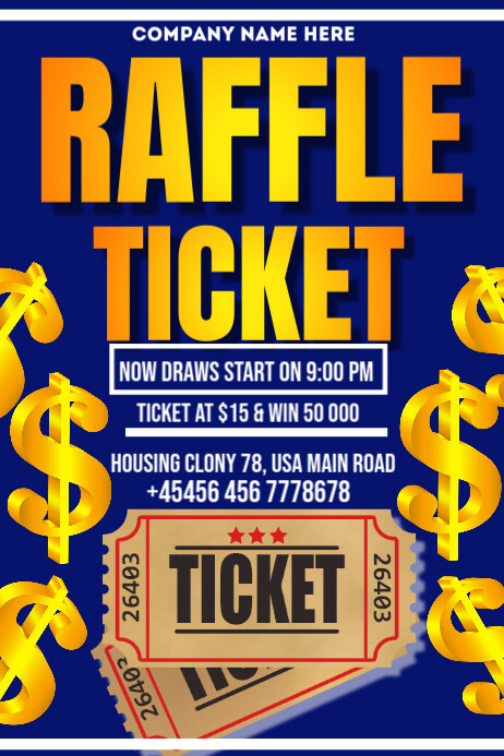 Square Raffle Poster Raffle Ticket Poster Template | PosterMyWall