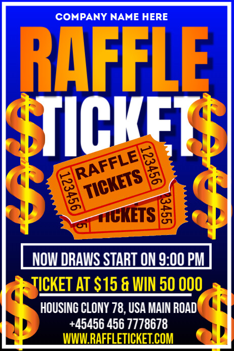 Construction Raffle Tickets Raffle ticket poster Template | PosterMyWall